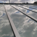 copertura vetro stratificato bianco latte kit alluminio
